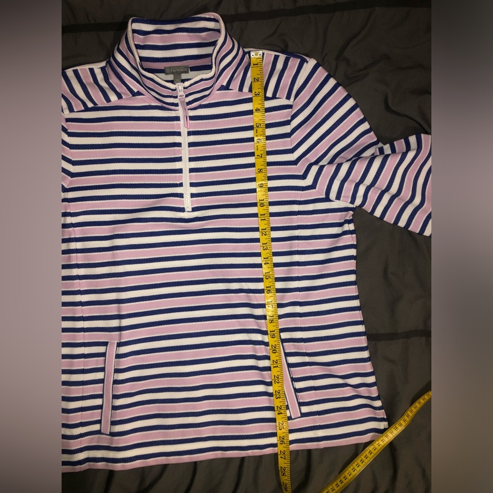 T by Talbots XL Ladies Striped Pullover Blue Pink White Quality - Picture 10 of 11